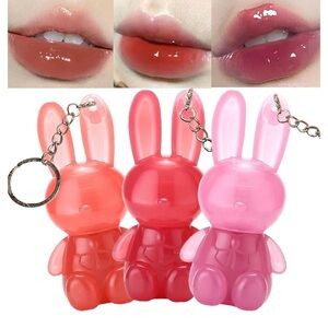 Cute Bunny Lip Tint Keychain Set